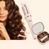 Rizador automático de cabello + Joyero con espejo Viajero